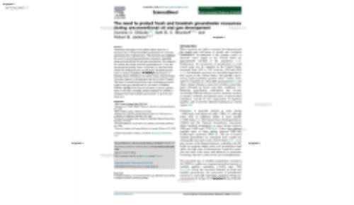 The need to protect fresh and brackish groundwater resources during unconventional oil and gas development